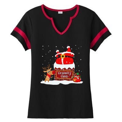 Grammy Claus Fat Santa Stuck In The Chimney Christmas Ladies Halftime Notch Neck Tee