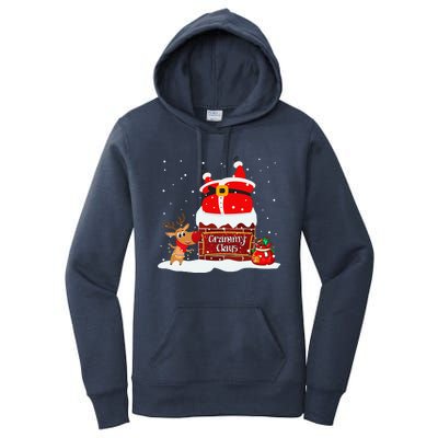 Grammy Claus Fat Santa Stuck In The Chimney Christmas Women's Pullover Hoodie