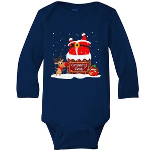 Grammy Claus Fat Santa Stuck In The Chimney Christmas Baby Long Sleeve Bodysuit