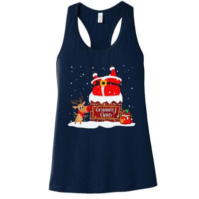 Grammy Claus Fat Santa Stuck In The Chimney Christmas Women's Racerback Tank