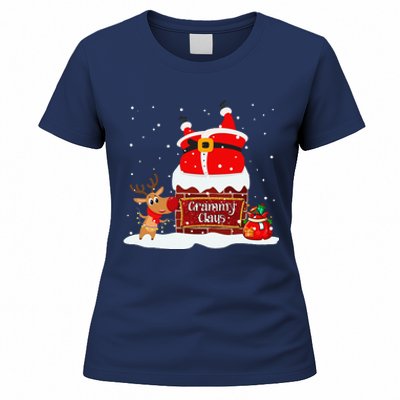 Grammy Claus Fat Santa Stuck In The Chimney Christmas Women's T-Shirt