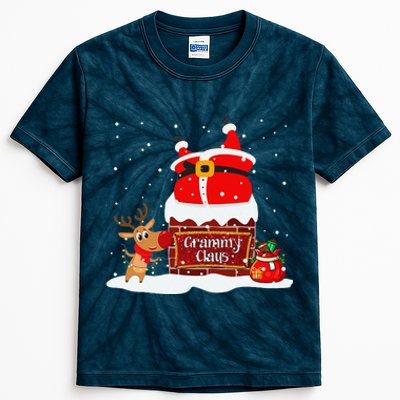 Grammy Claus Fat Santa Stuck In The Chimney Christmas Kids Tie-Dye T-Shirt