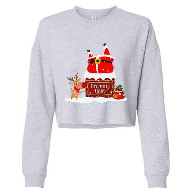 Grammy Claus Fat Santa Stuck In The Chimney Christmas Cropped Pullover Crew