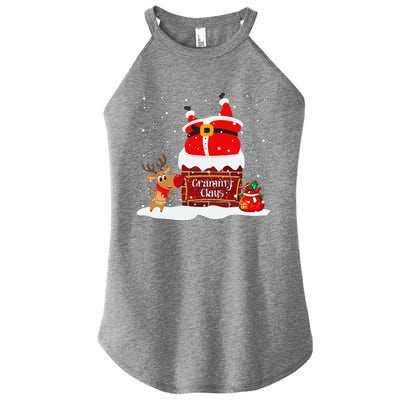 Grammy Claus Fat Santa Stuck In The Chimney Christmas Women's Perfect Tri Rocker Tank