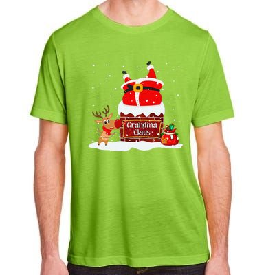 Grandma Claus Fat Santa Stuck In The Chimney Christmas Adult ChromaSoft Performance T-Shirt