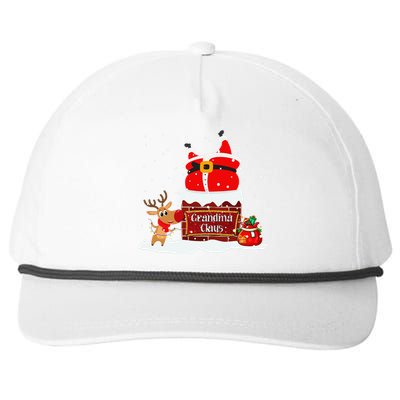 Grandma Claus Fat Santa Stuck In The Chimney Christmas Snapback Five-Panel Rope Hat