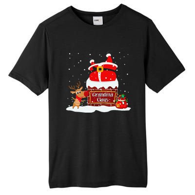 Grandma Claus Fat Santa Stuck In The Chimney Christmas Tall Fusion ChromaSoft Performance T-Shirt