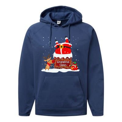 Grandma Claus Fat Santa Stuck In The Chimney Christmas Performance Fleece Hoodie