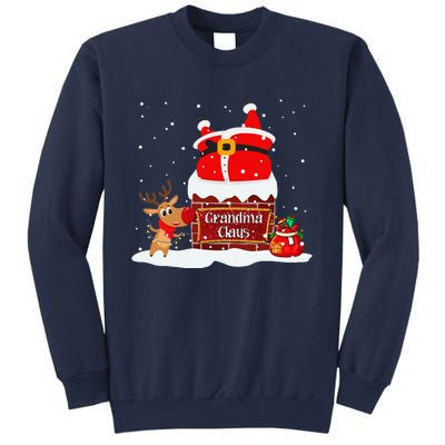 Grandma Claus Fat Santa Stuck In The Chimney Christmas Sweatshirt