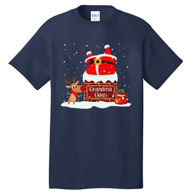 Grandma Claus Fat Santa Stuck In The Chimney Christmas Tall T-Shirt