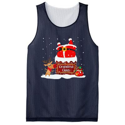 Grandma Claus Fat Santa Stuck In The Chimney Christmas Mesh Reversible Basketball Jersey Tank