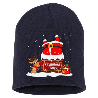 Grandma Claus Fat Santa Stuck In The Chimney Christmas Short Acrylic Beanie