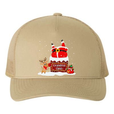 Grandma Claus Fat Santa Stuck In The Chimney Christmas Yupoong Adult 5-Panel Trucker Hat