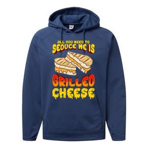 Grilled Cheese Foodie Gift Campfire Toaster Sandwich Graphic Gift Performance Fleece Hoodie