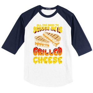 Grilled Cheese Foodie Gift Campfire Toaster Sandwich Graphic Gift Baseball Sleeve Shirt