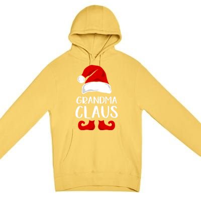 Grandma Claus Funny Grandma Santa Claus Red Christmas Hat Funny Gift Premium Pullover Hoodie