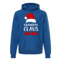 Grandma Claus Funny Grandma Santa Claus Red Christmas Hat Funny Gift Premium Hoodie