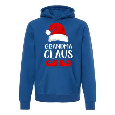 Grandma Claus Funny Grandma Santa Claus Red Christmas Hat Funny Gift Premium Hoodie