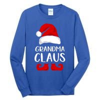 Grandma Claus Funny Grandma Santa Claus Red Christmas Hat Funny Gift Tall Long Sleeve T-Shirt