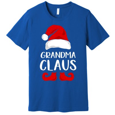 Grandma Claus Funny Grandma Santa Claus Red Christmas Hat Funny Gift Premium T-Shirt