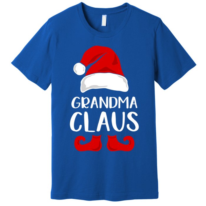 Grandma Claus Funny Grandma Santa Claus Red Christmas Hat Funny Gift Premium T-Shirt