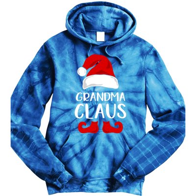 Grandma Claus Funny Grandma Santa Claus Red Christmas Hat Funny Gift Tie Dye Hoodie