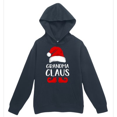 Grandma Claus Funny Grandma Santa Claus Red Christmas Hat Funny Gift Urban Pullover Hoodie