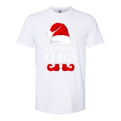 Grandma Claus Funny Grandma Santa Claus Red Christmas Hat Funny Gift Softstyle CVC T-Shirt