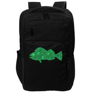 Green Clover Fish St Patrick's Day Love Fishing Gift Impact Tech Backpack