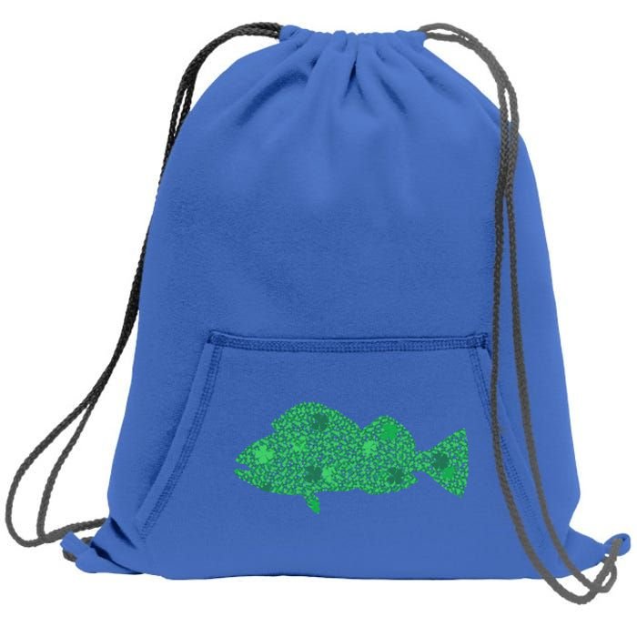 Green Clover Fish St Patrick's Day Love Fishing Gift Sweatshirt Cinch Pack Bag