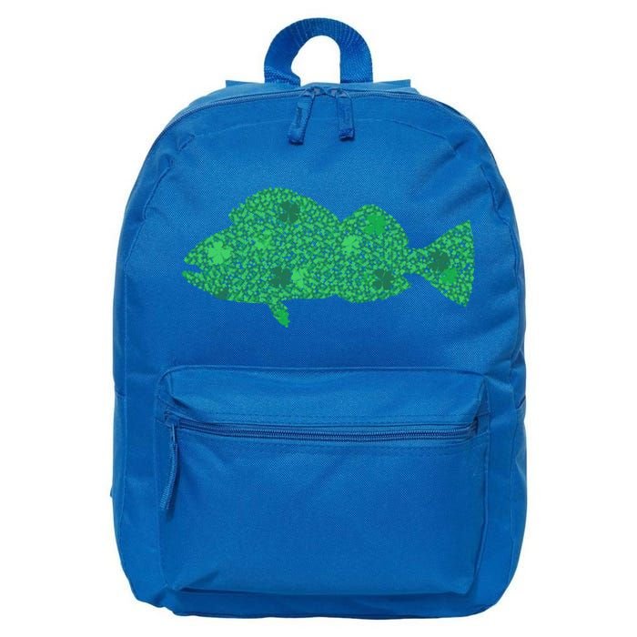 Green Clover Fish St Patrick's Day Love Fishing Gift 16 in Basic Backpack