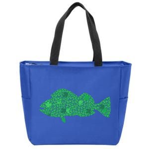 Green Clover Fish St Patrick's Day Love Fishing Gift Zip Tote Bag