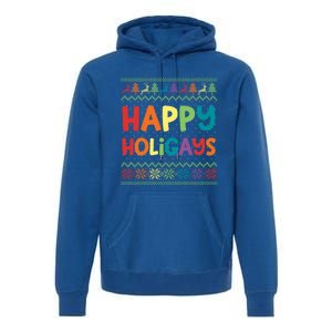 Gay Christmas Funny Lgbt Happy Holigays Rainbow Party Gift Meaningful Gift Premium Hoodie