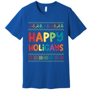 Gay Christmas Funny Lgbt Happy Holigays Rainbow Party Gift Meaningful Gift Premium T-Shirt