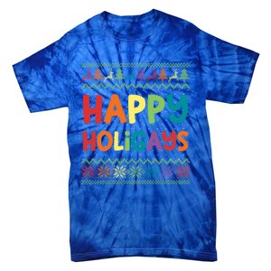 Gay Christmas Funny Lgbt Happy Holigays Rainbow Party Gift Meaningful Gift Tie-Dye T-Shirt