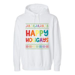 Gay Christmas Funny Lgbt Happy Holigays Rainbow Party Gift Meaningful Gift Garment-Dyed Fleece Hoodie