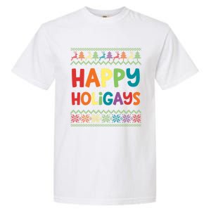 Gay Christmas Funny Lgbt Happy Holigays Rainbow Party Gift Meaningful Gift Garment-Dyed Heavyweight T-Shirt