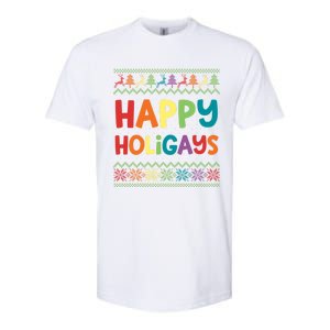 Gay Christmas Funny Lgbt Happy Holigays Rainbow Party Gift Meaningful Gift Softstyle CVC T-Shirt