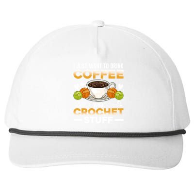 Gift Crochet For Coffee And Crocheting Lovers Knitters Gift Snapback Five-Panel Rope Hat