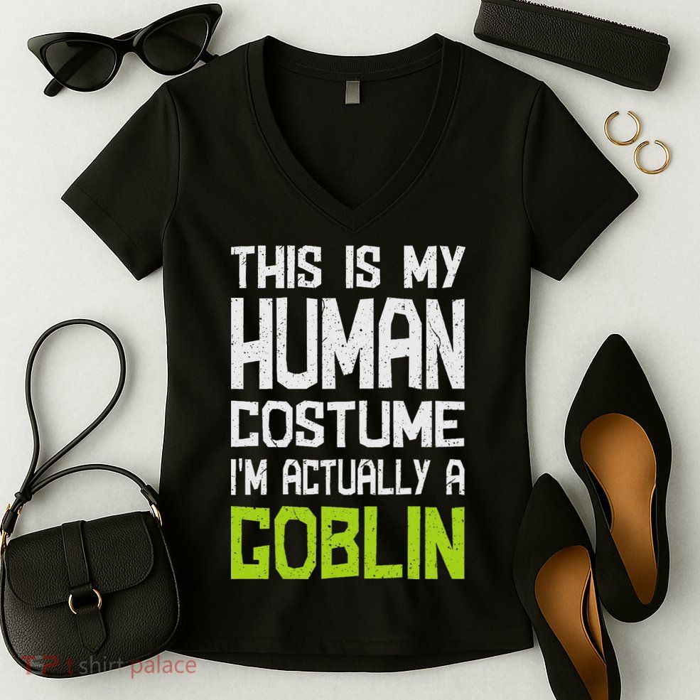Goblin Creature Fantasy World Goblin Leprechaun Costume Women's V-Neck T-Shirt