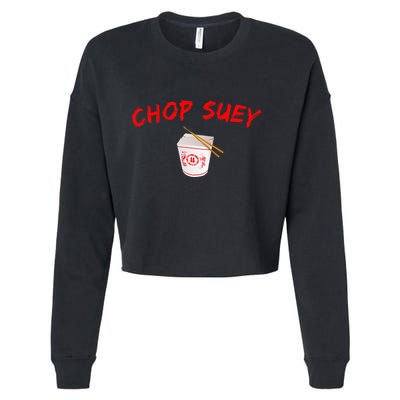 Graphic Chinese Food Chop Suey Cropped Pullover Crew