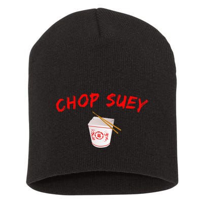 Graphic Chinese Food Chop Suey Short Acrylic Beanie