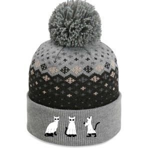 Ghost Cats Funny Halloween The Baniff Cuffed Pom Beanie