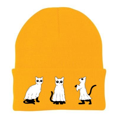 Ghost Cats Funny Halloween Knit Cap Winter Beanie