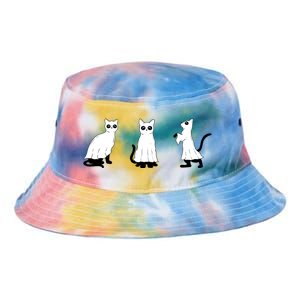 Ghost Cats Funny Halloween Tie Dye Newport Bucket Hat