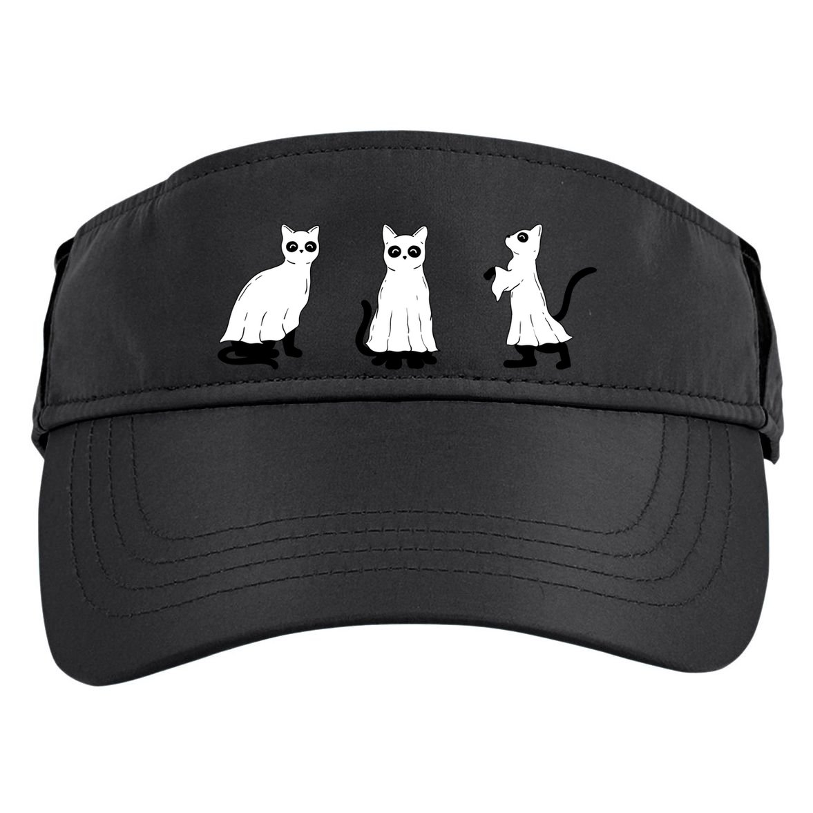 Ghost Cats Funny Halloween Adult Drive Performance Visor