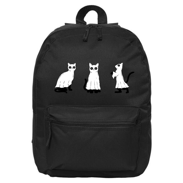 Ghost Cats Funny Halloween 16 in Basic Backpack
