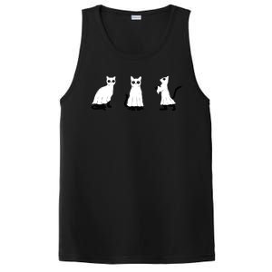 Ghost Cats Funny Halloween PosiCharge Competitor Tank