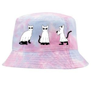 Ghost Cats Funny Halloween Tie-Dyed Bucket Hat