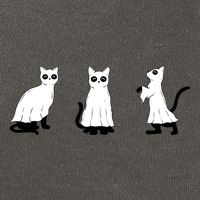 Ghost Cats Funny Halloween Cotton Canvas Backpack